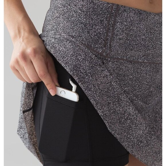 Lululemon Lost In Pace Skirt Sea Spray Alpine White Dark Chrome / Black Size 4 - Picture 4 of 8